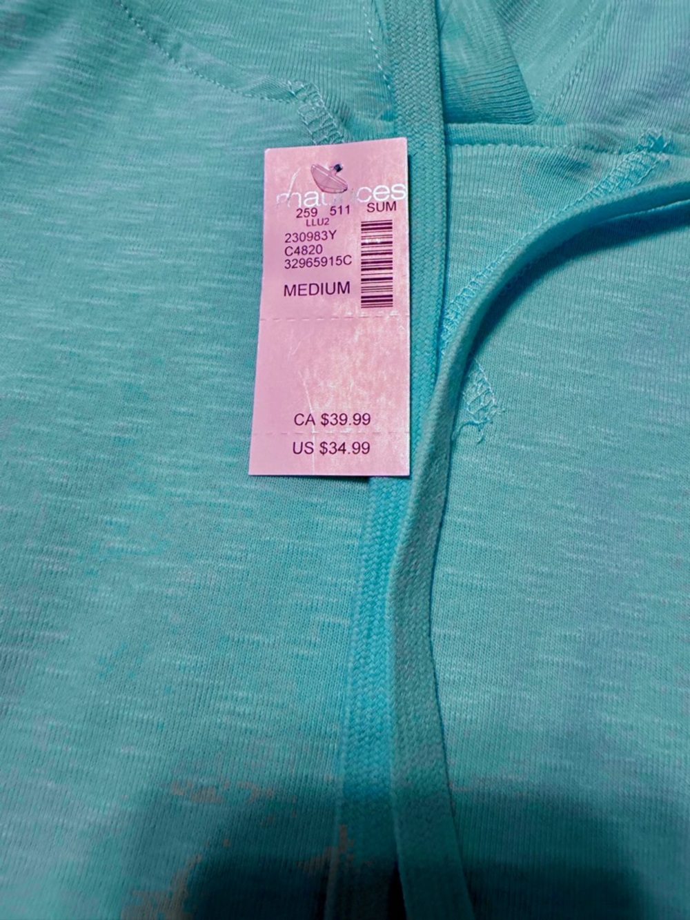 Maurices Light Aqua Pullover Hoodie with Pocket - Picture 2 of 6